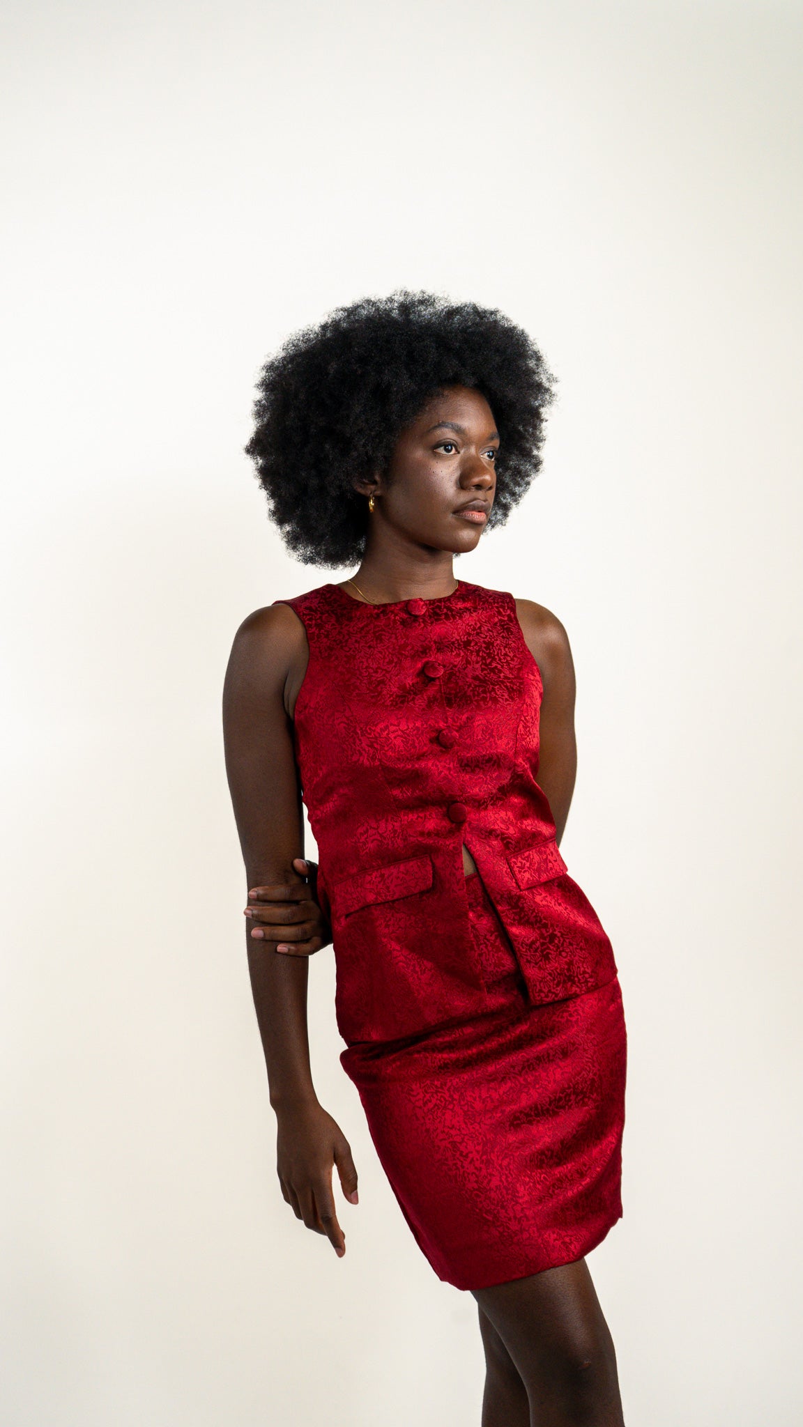 Jupe Sayra – Jacquard rouge