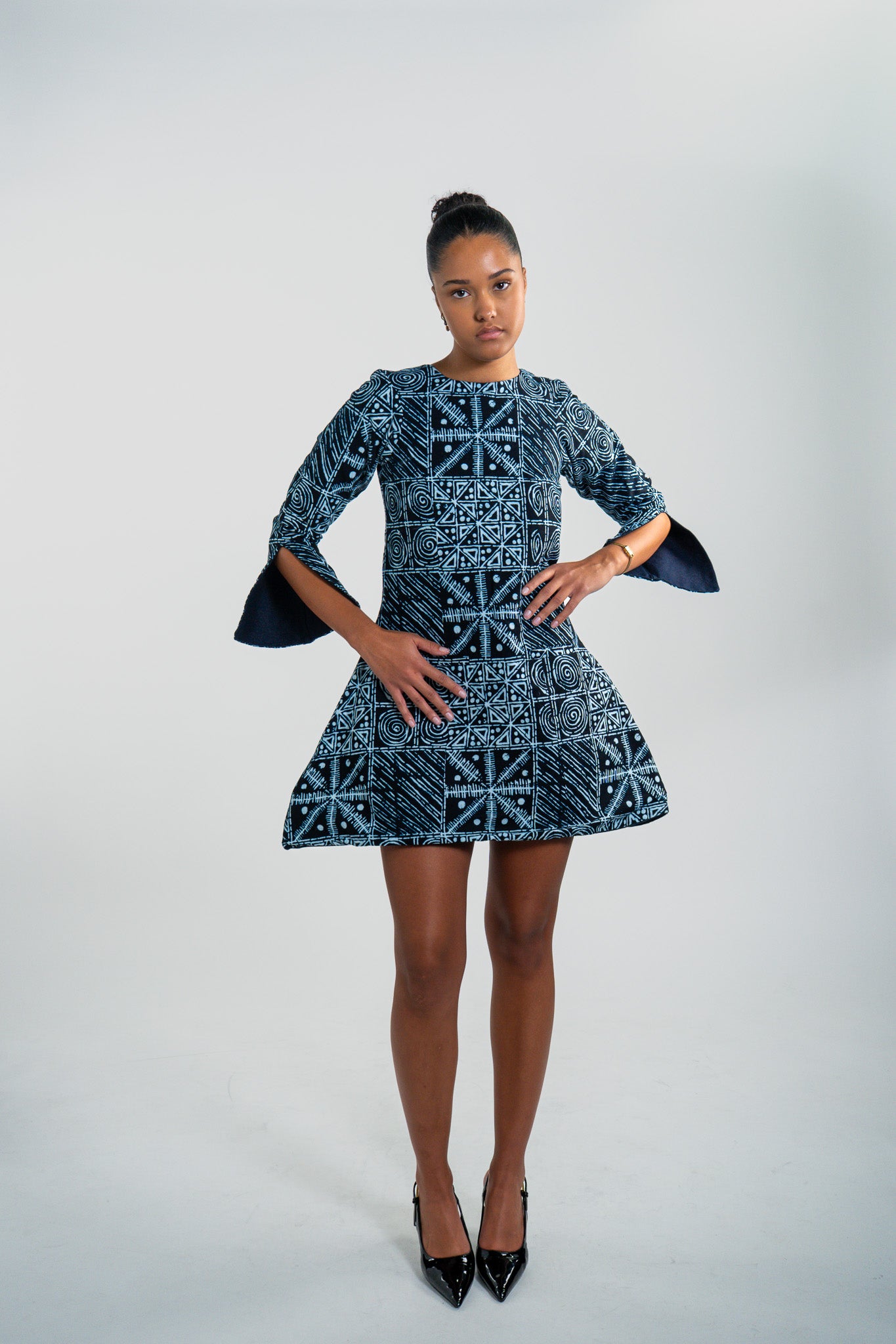 Anina robe réversible en jeans et 100% coton dogon