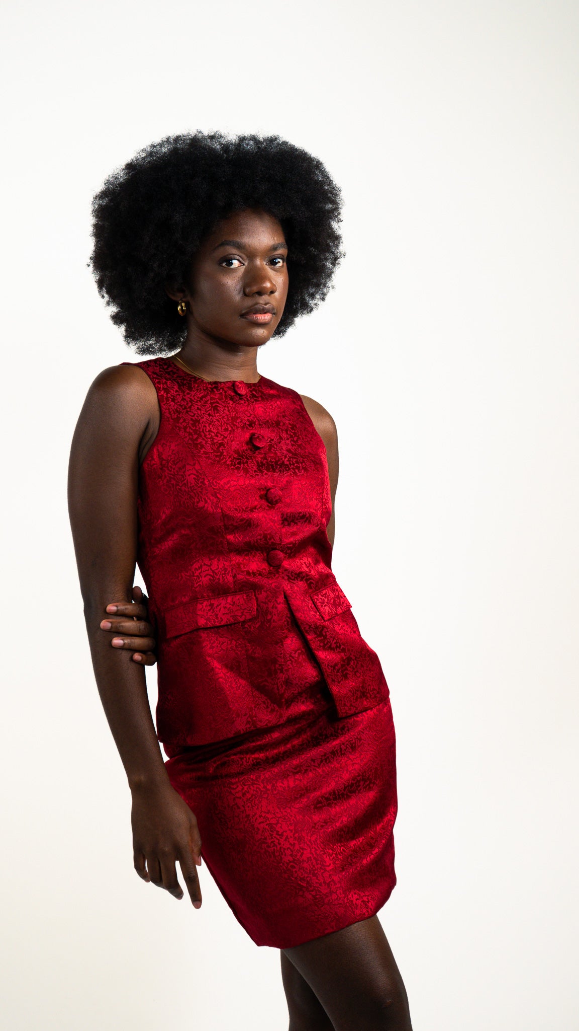 Jupe Sayra – Jacquard rouge