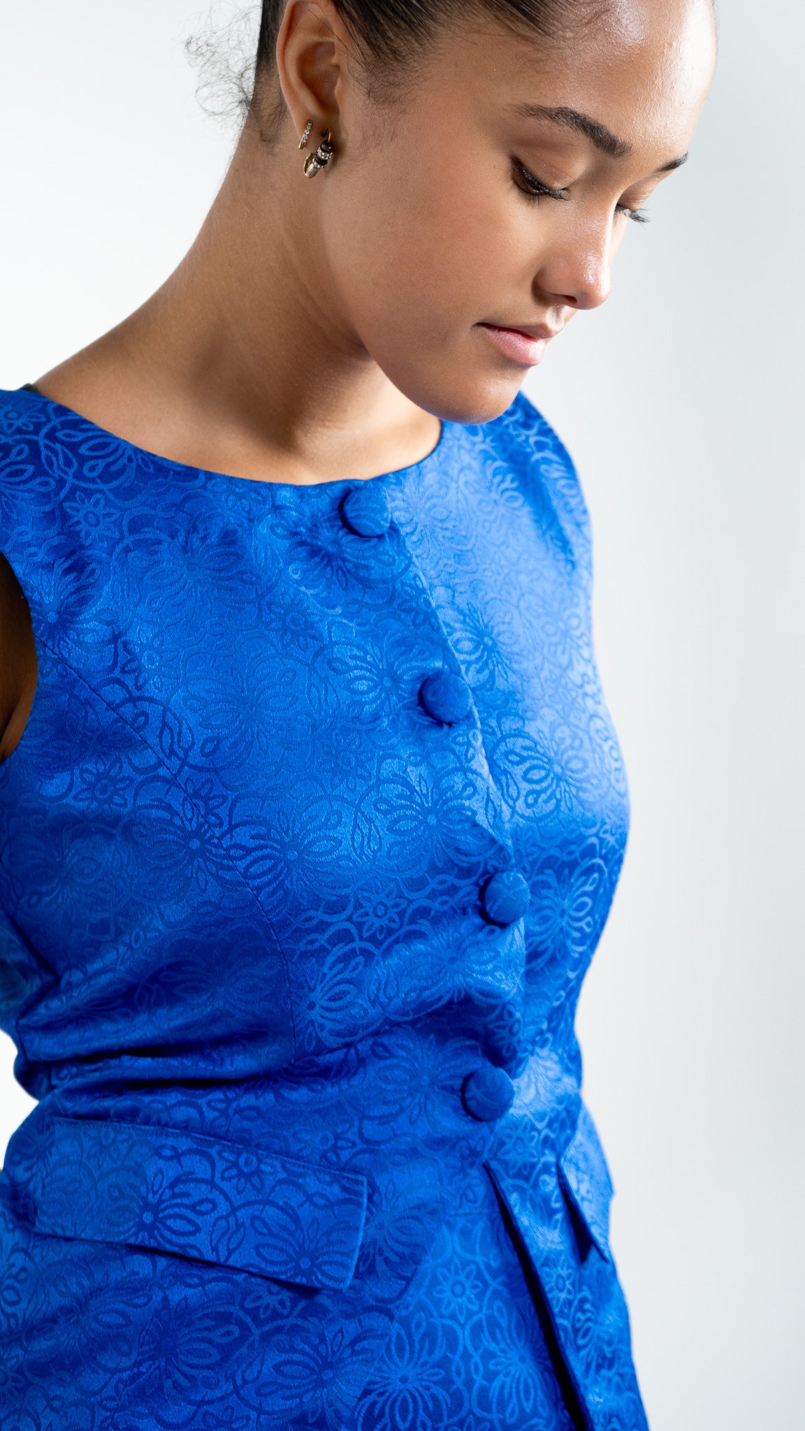 Haut Sayra – Jacquard bleu